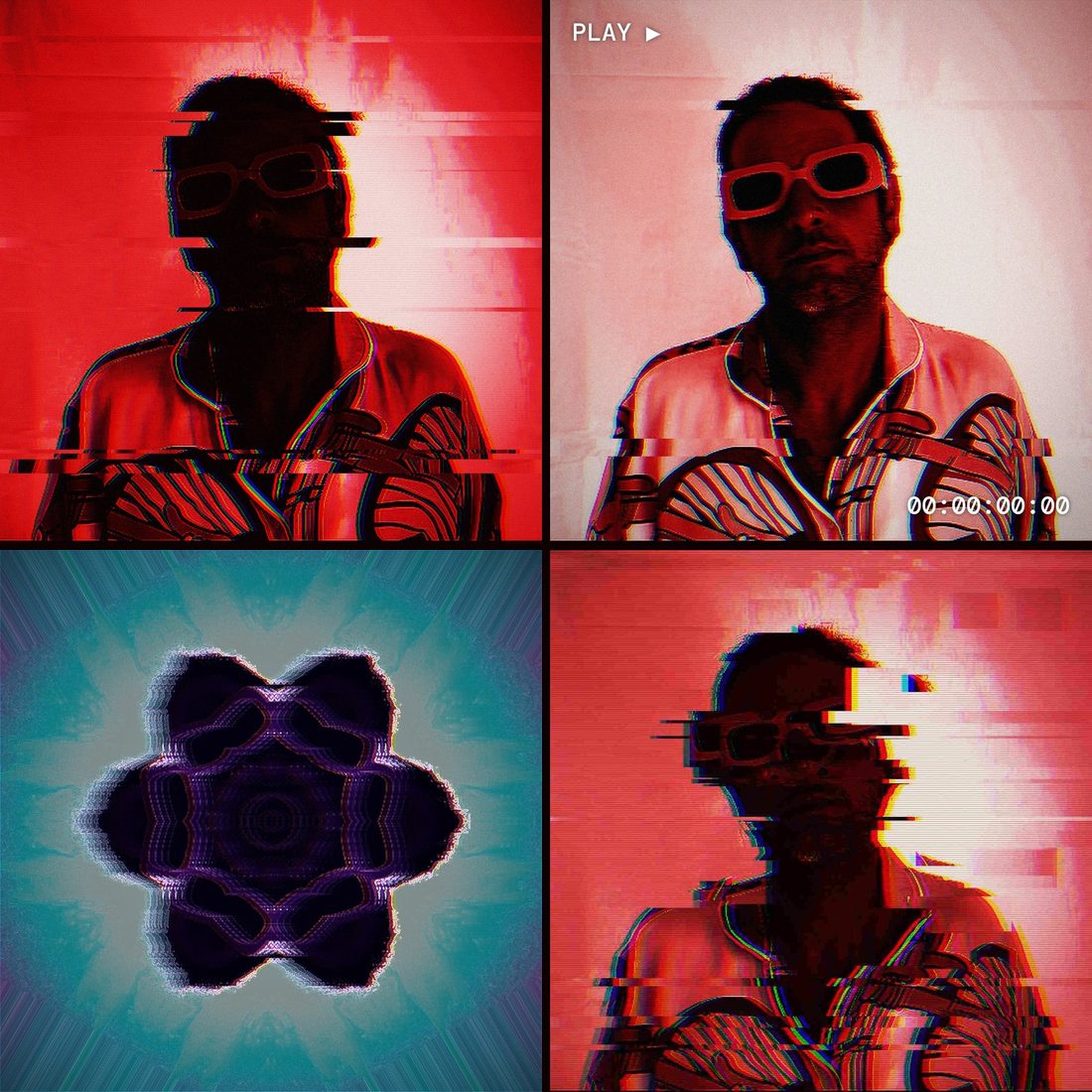 Vier Looks von Basti Grub, gemacht mit GlitchCut